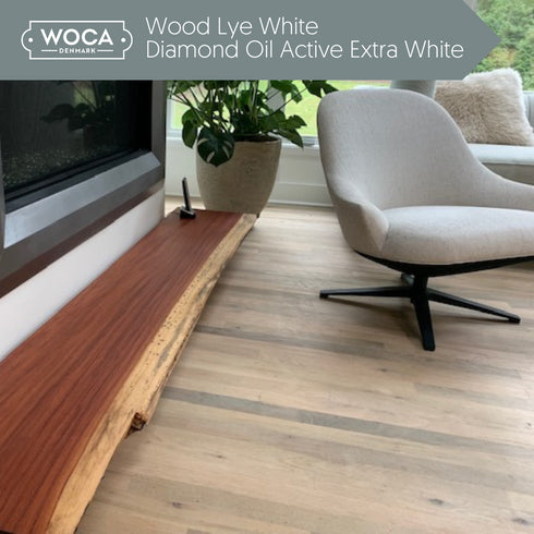 Create the scandanavian design look with WOCA Diamond Oil Active Extra White and Wood Lye.