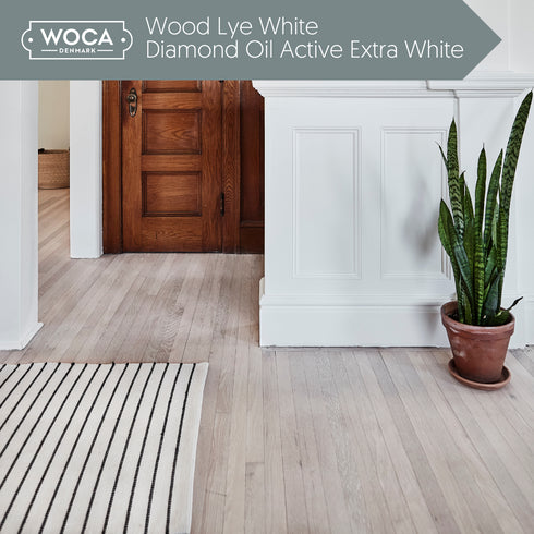 Create the scandanavian design look with WOCA Diamond Oil Active Extra White and Wood Lye.