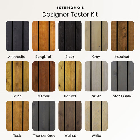 Exterior Oil Designer Tester Kit Color Chart